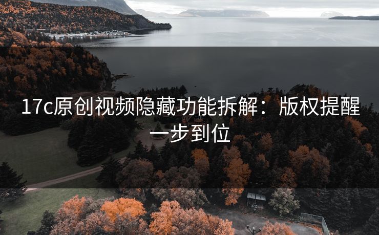 17c原创视频隐藏功能拆解：版权提醒一步到位